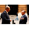 Channel 7's Sunrise host David Koch interviewing Keith  VC at the cenotaph in Sydney's Martin Place